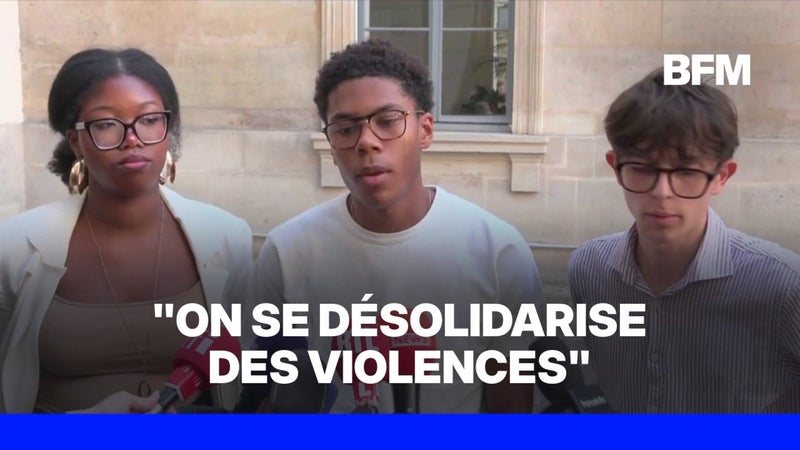 Les syndicats lycéens "se désolidarisent des violences", qui ne sont pas "commises par des lycéens"
