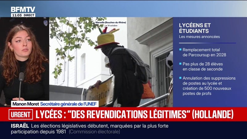 Annonces du gouvernement: "Être reçus après des influenceurs, ça nous reste en travers de la gorge", explique Manon Moret, secrétaire générale de l'Unef