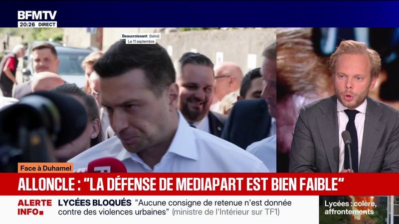 Enquête de Mediapart sur Jordan Bardella: "La menace antisémite est d'extrême gauche", estime Charles Alloncle, député UDR