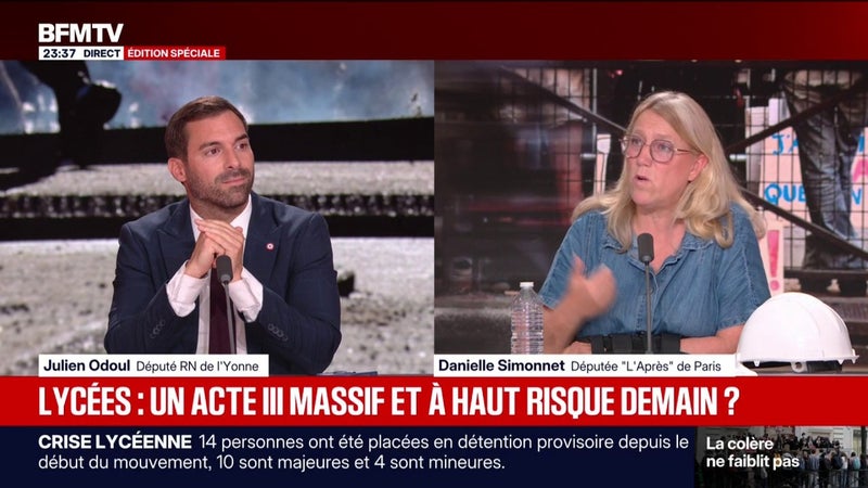 Mouvement lycéen: "Tout est fait pour dénigrer la jeunesse et la terroriser", estime Danielle Simonnet, députée "L'Après" de Paris