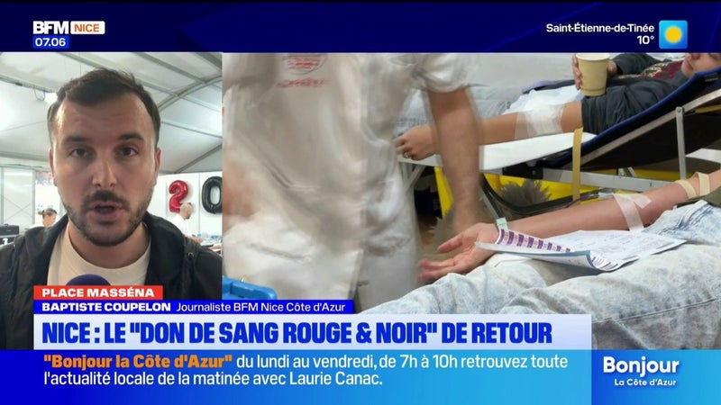 Nice : plus de 600 donneurs attendus place Masséna pour la 20e édition du "Don de sang Rouge & Noir"