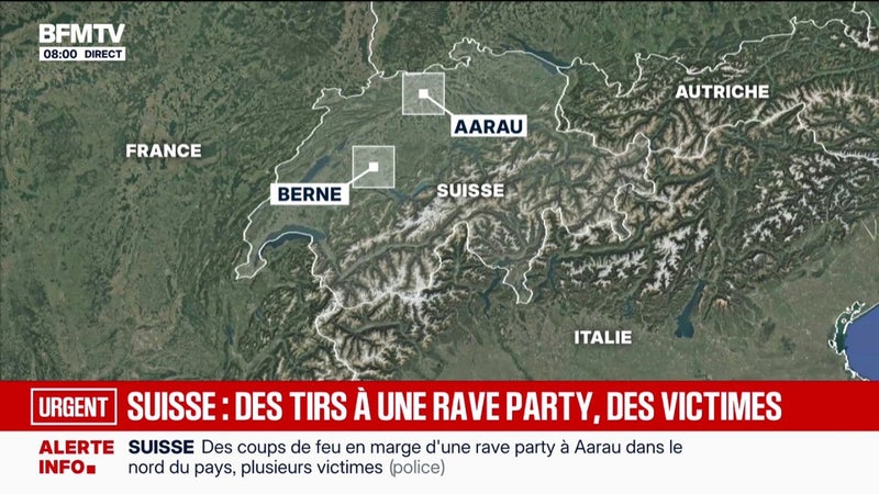 Suisse: une opération massive de la police en cours après des tirs en marge d'une rave party à Aarau au nord du pays