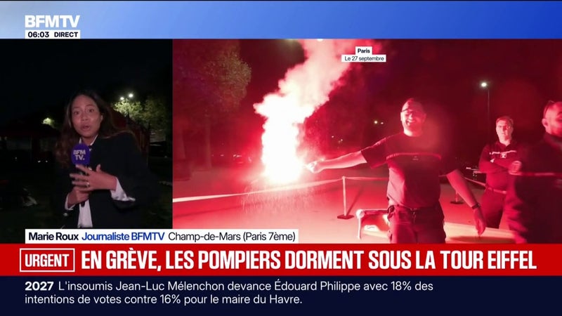 Au pied de la tour Eiffel, les pompiers ont installé un campement pour signifier leur "colère"