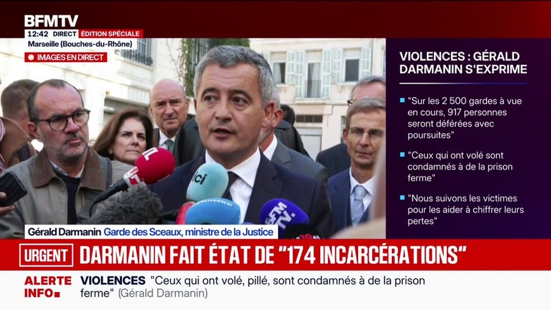 Le ministre de la Justice estime que "toutes les sociétés occidentales" connaissent des "mouvements de violences" qu'il qualifie "d'inacceptables"