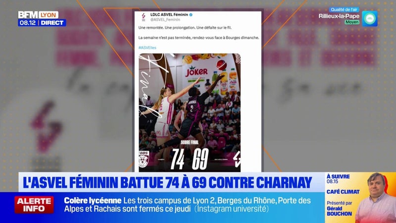 L'ASVEL Féminin battue contre Charnay dans le derby