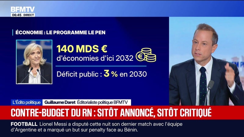 Contre-budget du RN : sitôt annoncé, sitôt critiqué - L’édito politique - 07/10