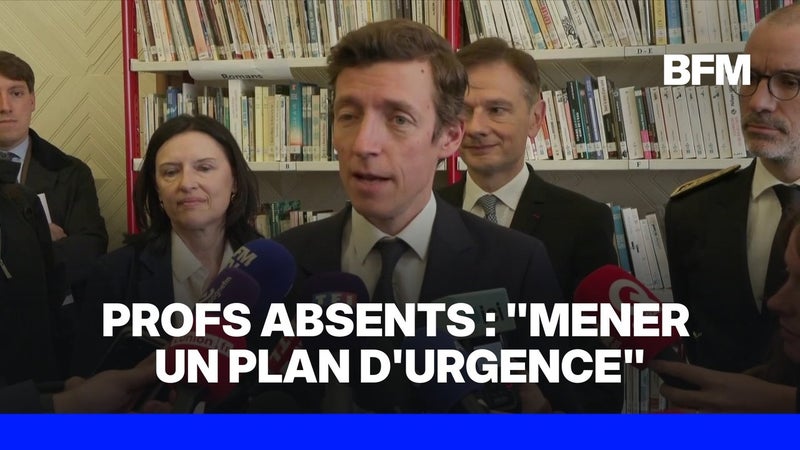 Édouard Geffray, ministre de l'Éducation nationale, annonce mener "un plan d'urgence" pour remplacer les profs absents