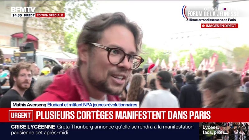 Mobilisation lycéenne: "Macron faiblit et commence à lâcher des miettes", estime Mathis Aversenq, étudiant et militant du NPA Jeunes Révolutionnaires