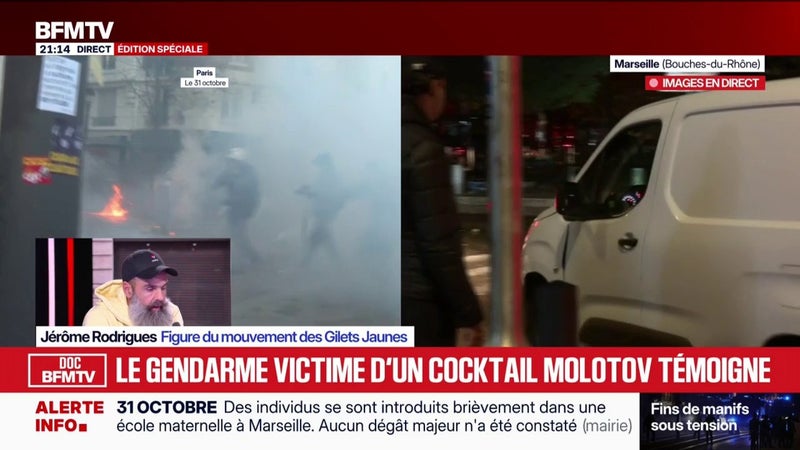 Manifestation parisienne du 31 octobre: Jérôme Rodrigues, figure du mouvement des Gilets Jaunes, souligne une mobilisation "ultra-pacifique"