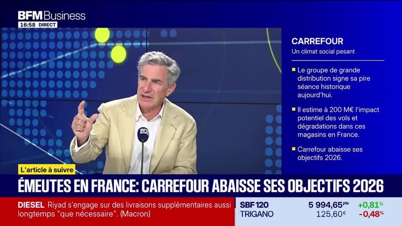 Le rendement de l'OAT à 10 ans atteint 5% pour la première fois depuis juillet 2002. Carrefour : pire séance de son Histoire