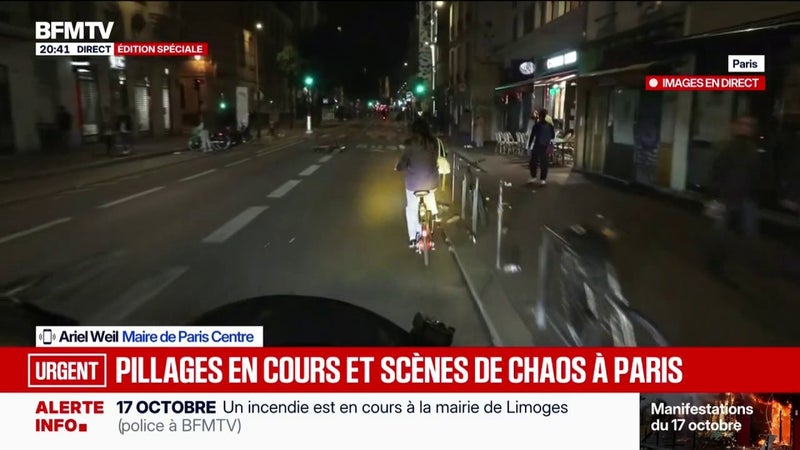Mobilisations du 17 octobre: "C'est assez catastrophique, il continue d'y avoir des scènes de pillage", raconte Ariel Weil, maire de Paris Centre