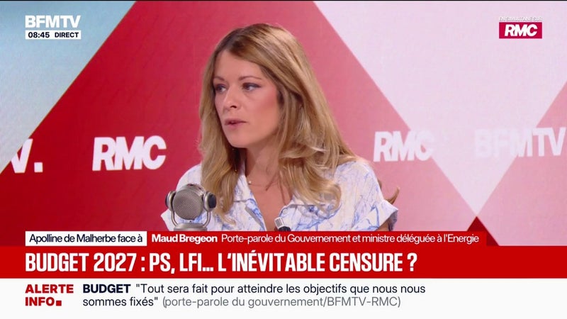 "Annoncer une censure alors même qu'on n'a pas lu le dossier est irresponsable": Maud Bregeon réagit à la menace d'Olivier Faure de censurer le budget 2027