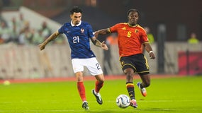 Lucas Da Cunha lors de Belgique-France, le 28 septembre 2026 en Ligue des nations
