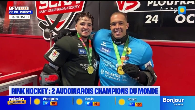 Deux joueurs de rink hockey de Saint-Omer champions du monde