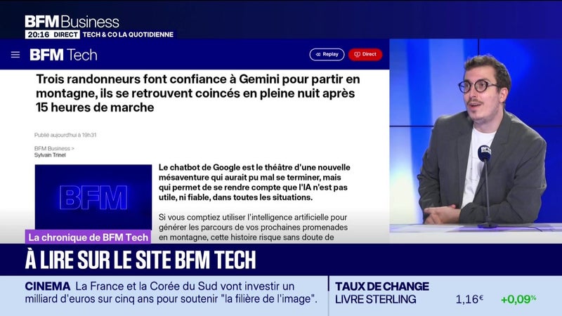 À lire sur le site Tech&Co : Trois randonneurs font confiance à Gemini pour partir en montagne, ils se retrouvent coincés en pleine nuit après 15 heures de marche, par Sylvain Trinel - 07/09