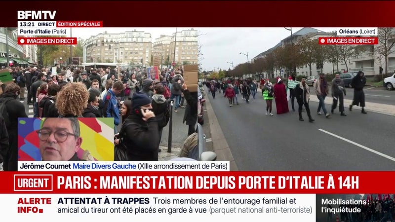 Changement du parcours de la manifestation à Paris: "Tout ça était quand même très chaotique", déplore Jérôme Coumet, maire Divers Gauche du XIIIe arrondissement de Paris
