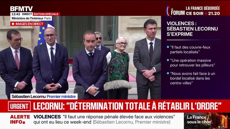 L'état d'urgence "si c'est nécessaire, évidemment que nous pourrions le faire", assure Sébastien Lecornu