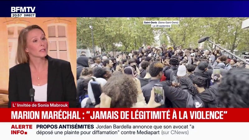 Blocage des lycées: "Il n'y a jamais de légitimité à la violence", estime Marion Maréchal