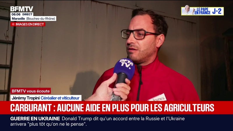 "Une journée de travail avec ce tracteur, c'est 50 euros de gazole par jour": les agriculteurs, en première ligne face à la flambée des prix des carburants, voient l'aide GNR de 15 centimes par litre prolongée jusqu'au 31 décembre