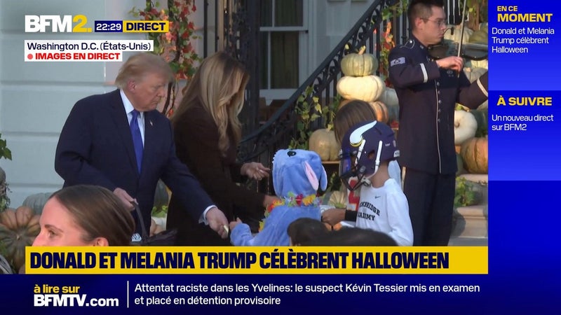Donald Trump et Melania Trump ouvrent les portes de la Maison Blanche pour fêter Halloween avec des enfants