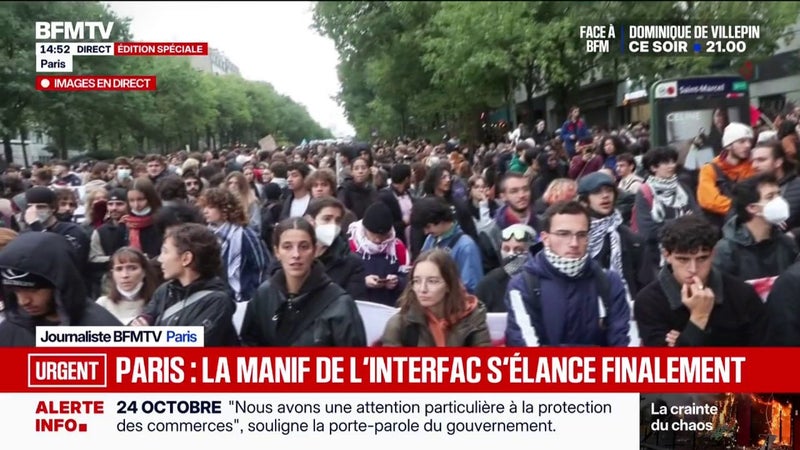 La manifestation à l'appel de l'Interfac s'élance à Paris, après que la justice a suspendu l'interdiction de la manifestation