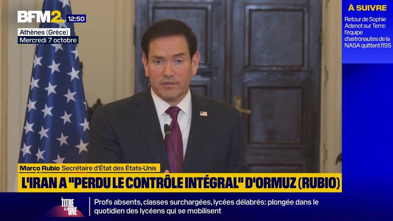 "L'Iran a perdu le contrôle intégral du détroit d'Ormuz", affirme Marco Rubio, chef de la diplomatie américaine