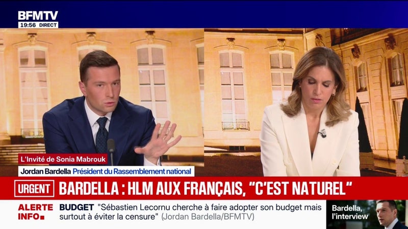 Logements HLM: Jordan Bardella estime "naturel" que “les familles françaises soient prioritaires”