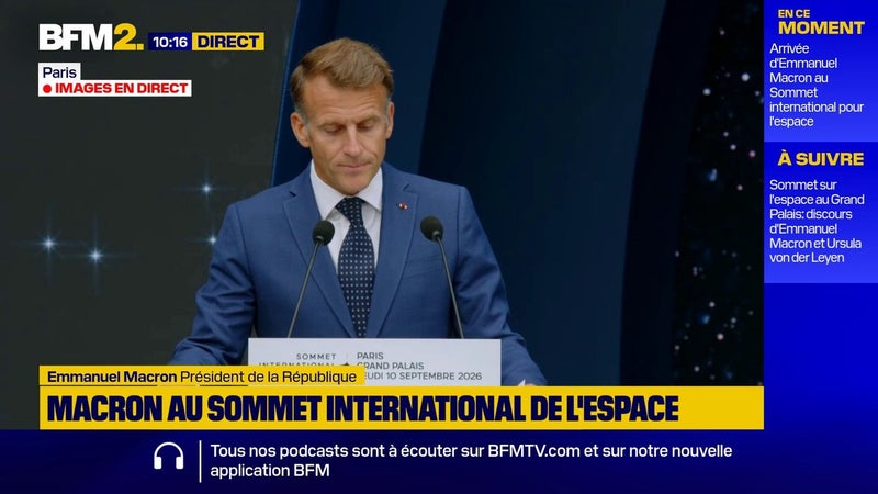 "L'espace n'est plus un sanctuaire": Emmanuel Macron appelle à une "gouvernance partagée" de l'espace