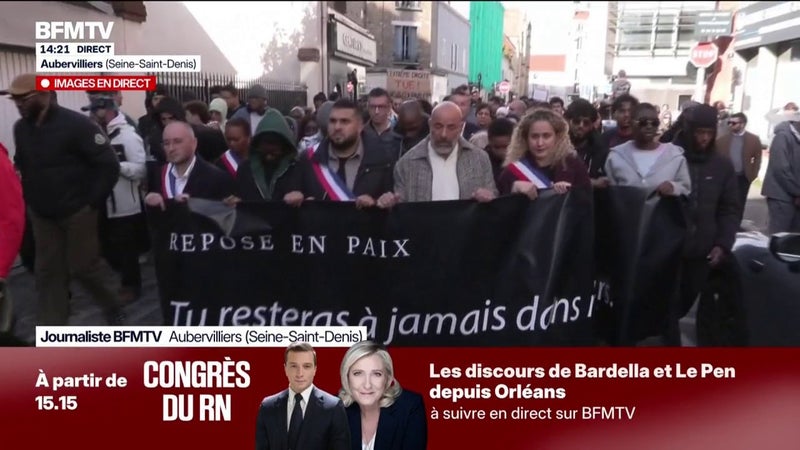 Attentat raciste dans les Yvelines: la marche blanche en hommage à Pengo Bossio Wangi s'est élancée à Aubervilliers