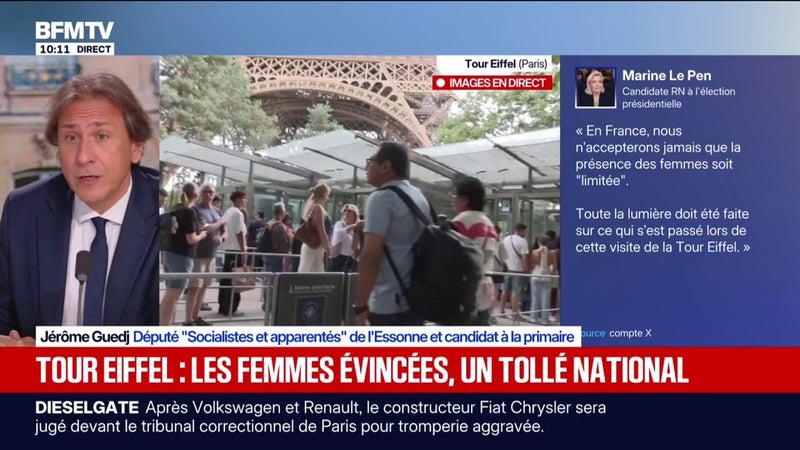 Éviction du personnel féminin à la tour Eiffel: "Cette mise à l'écart est absolument insupportable", juge Jérôme Guedj, député PS et candidat à la primaire socialiste