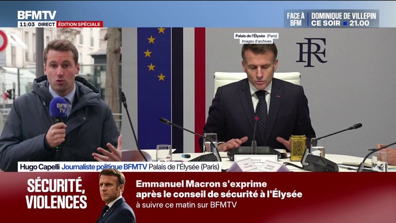 Crise sociale: un conseil de sécurité en cours autour d'Emmanuel Macron