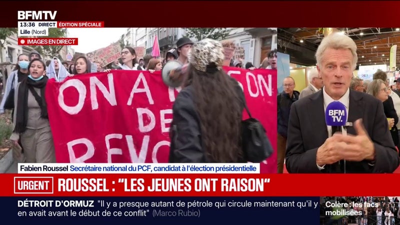 Fabien Roussel, candidat PCF à l'élection présidentielle, réclame "un pacte pour notre jeunesse" entre toutes les forces politiques