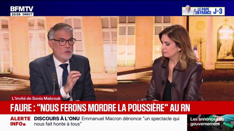 "Nous ferons mordre la poussière au RN", promet Olivier Faure, candidat à la primaire socialiste