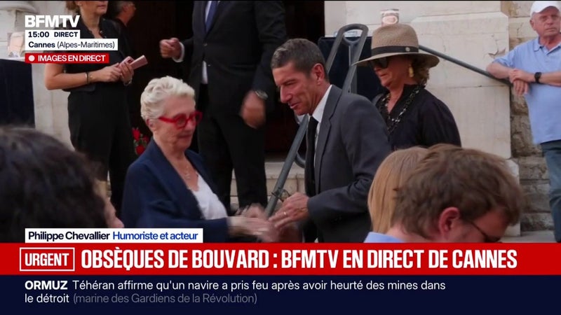 Obsèques de Philippe Bouvard: le maire de Cannes, David Lisnard, présent pour rendre un dernier hommage au journaliste
