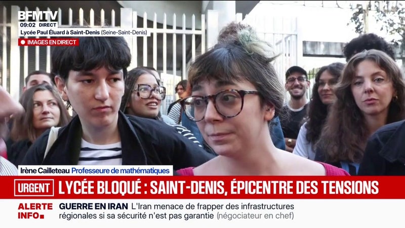 Blocage des lycées: "On est là pour protéger les élèves face aux violences policières", dénonce une professeure qui soutient le mouvement à Saint-Denis