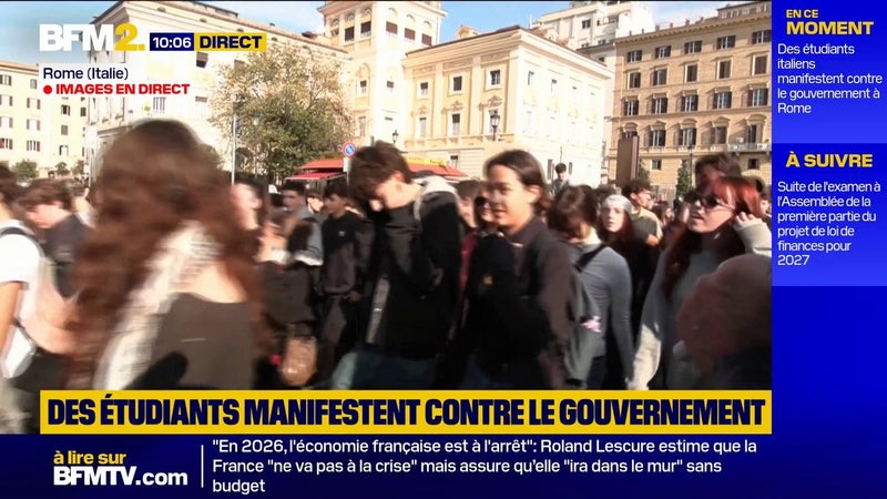 Rome: des étudiants italiens manifestent contre le gouvernement