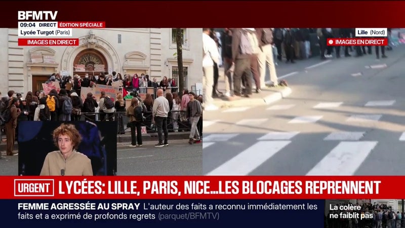 Colère des lycéens: "On n'est pas du tout satisfait de la feuille de route" du Premier ministre, indique Marius Mesnil (Union syndicale lycéenne)
