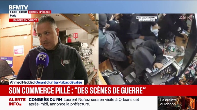 "Tous les jours, tous les matins, je reçois le soutien de mes voisins", déclare Ahmed Haddad, gérant d'un bar-tabac dévalisé le 17 octobre