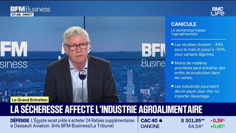 Jean-François Loiseau (ANIA) : La sécheresse affecte l'industrie agroalimentaire - 02/09