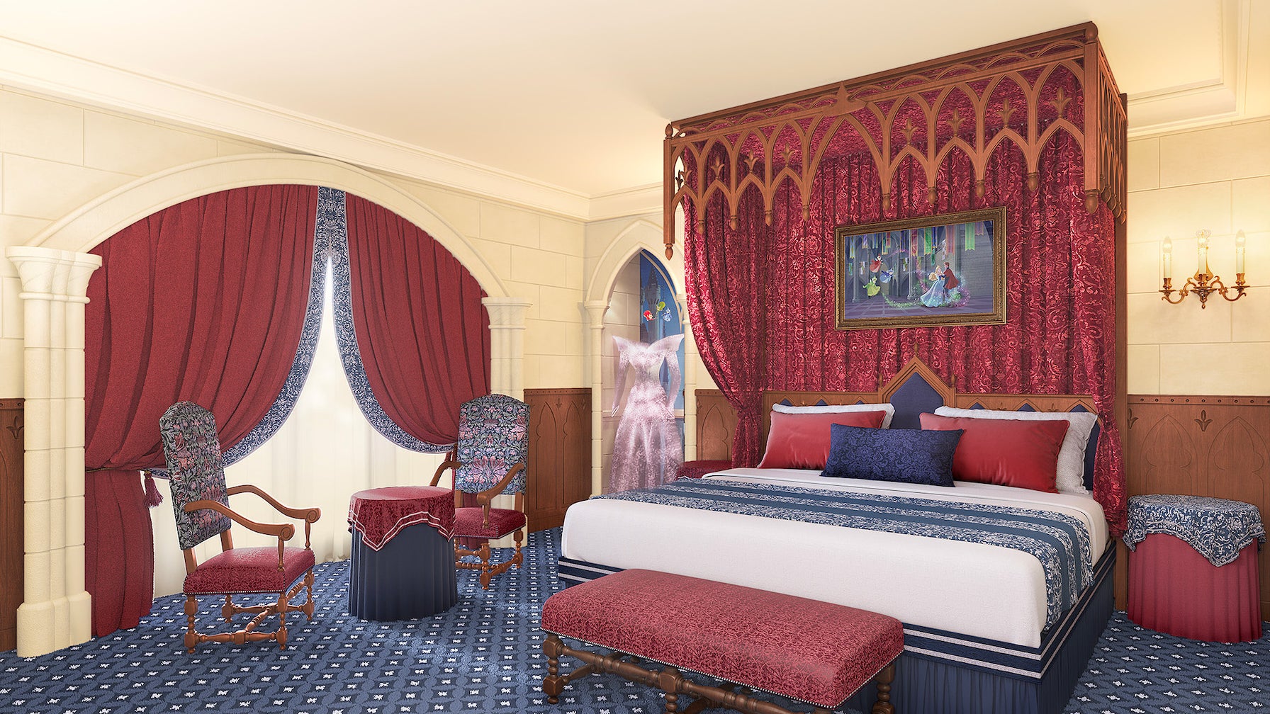 La suite "Belle au Bois Dormant" du Disneyland Hotel après rénovation