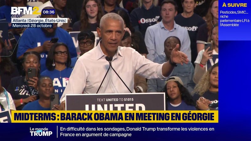 "Ça suffit", lance Barack Obama en meeting pour les midterms "après deux ans de chaos" sous Donald Trump