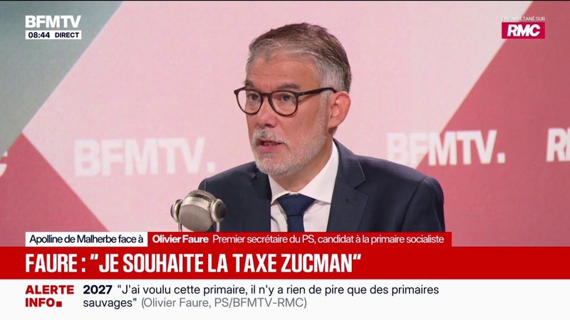 Budget: "Quand je n'obtiens rien, je censure", affirme Olivier Faure, candidat à la primaire socialiste
