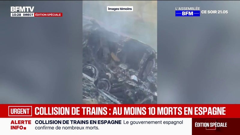 Espagne: une collision entre deux trains fait au moins 10 morts
