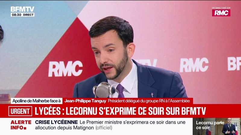 "Les lycées, c'est la démonstration de la désorganisation de l'État", estime Jean-Philippe Tanguy, député du Rassemblement national de la Somme