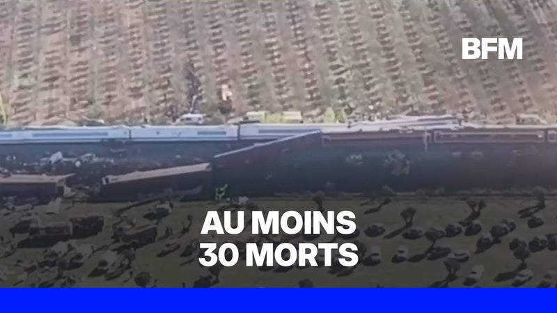 Espagne: les images aériennes de la collision de deux trains au sud de Madrid