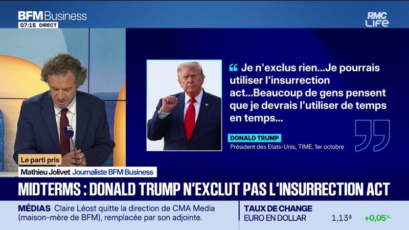 Midterms : Donald Trump n'exclut pas l'"Insurrection Act"