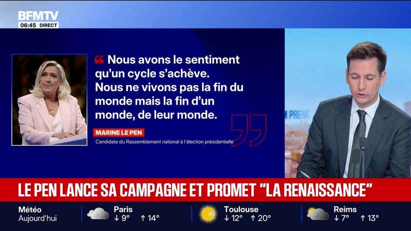Le Pen lance sa campagne et promet "la renaissance" - L’édito politique - 26/10