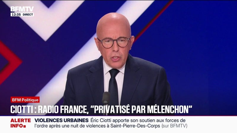 Candidature d'Éric Zemmour: "ce n'est plus qu'une candidature de témoignage", assure Éric Ciotti, président de l'UDR et maire de Nice