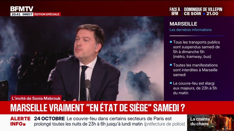 Couvre-feux, interdiction de manifester, suspension des transports: "Je ne suis pas sûr que cela serve à grand-chose", admet Benoît Payan, maire Divers Gauche de Marseille