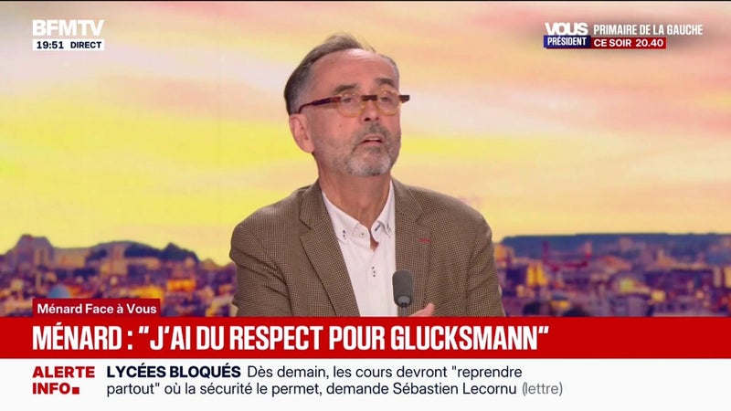 Primaire socialiste: “J’ai du respect pour Glucksmann”, déclare Robert Ménard, maire de Béziers